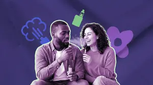couple vaping together