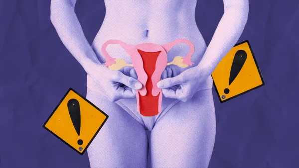 woman suffering from pelvic organ prolapse