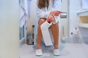 woman on the toilet