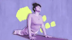 woman with multiple sclerosis doing yoga