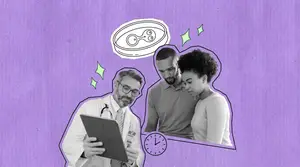 couple consulting with their fertility specialist about ivf add-ons