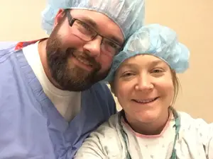 donor conception coach meta getman and her husband michael at the fertility clinic