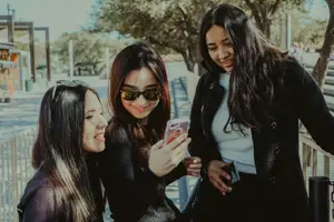 young women taking a selfie