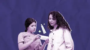 two women looking at yeast infection medication