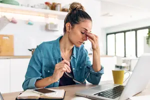 woman suffering from secondary dysmenorrhea
