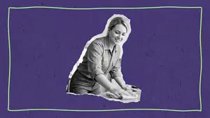 woman baking while struggling with empty nest syndrome