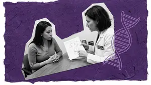 doctor and patient discussing atm gene mutation and breast cancer risk
