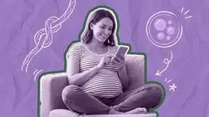 pregnant woman making her baby registry checklist