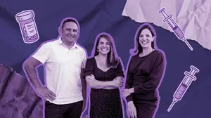 co-founders of rescripted peregrin marshall, kristyn hodgdon, and abby mercado