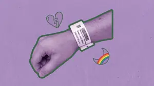arden cartrette's hospital bracelet