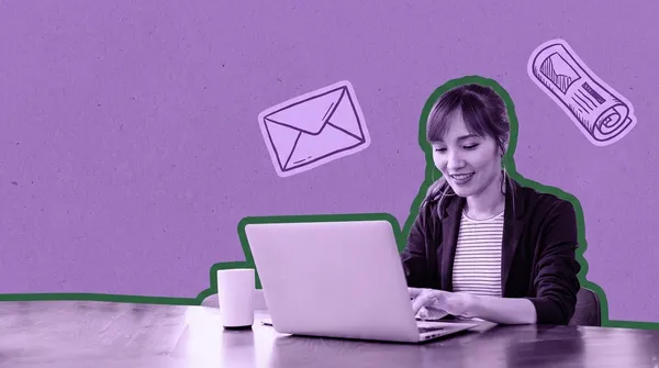 woman subscribing to newsletters