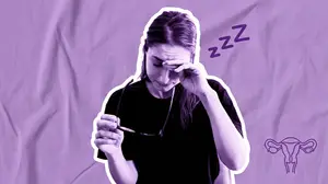 woman struggling with pcos fatigue at work