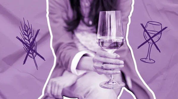 woman with lupus drinking white wine