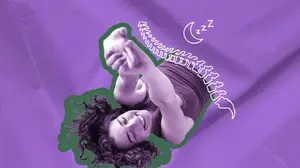 woman waking up for a good night's sleep
