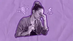 woman suffering from secondary dysmenorrhea