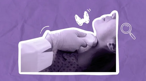 woman having an ultrasound on her thryoid