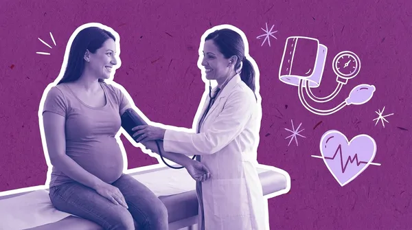 pregnant woman getting prenatal medical care