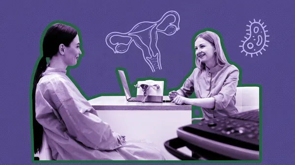 doctor discussing emma and alice testing with patient